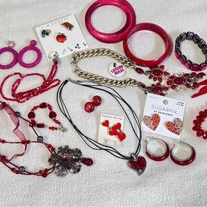 Red Pink Jewelry Lot February Colors Valentines Day and all Month
